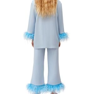 SLEEPER 2-piece feather trim pj set
